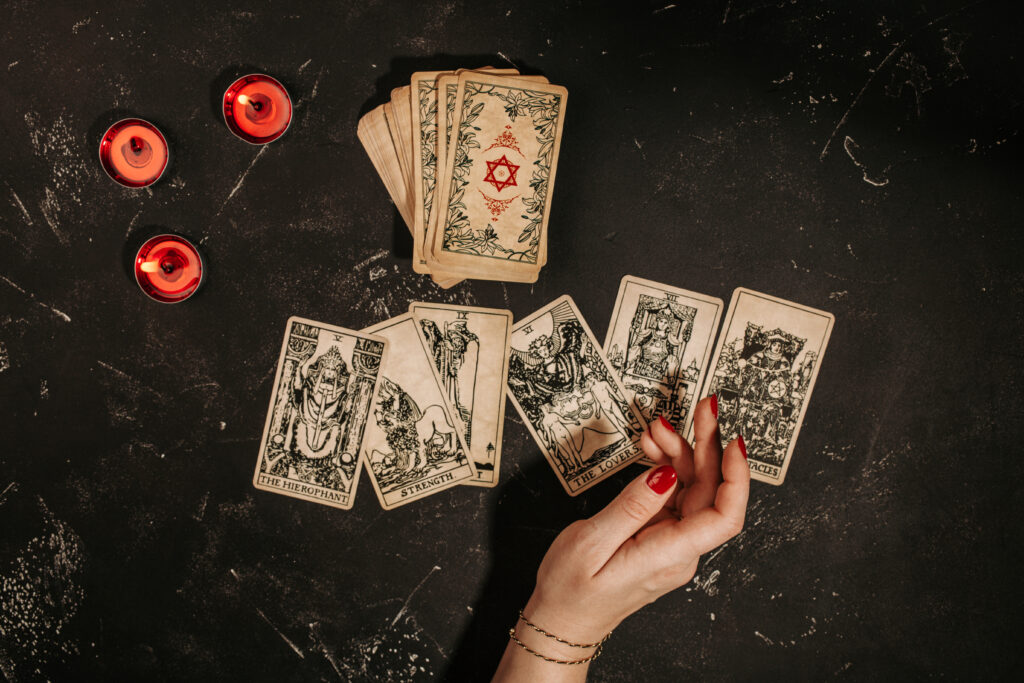 Examples of tarot card spreads used in tarot card interpretation